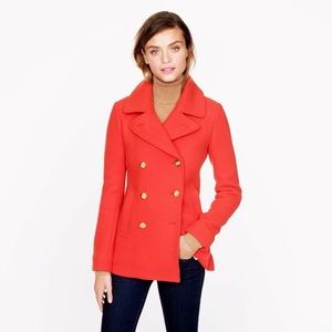 J.Crew Majesty peacoat -vibrant flame (red orange)